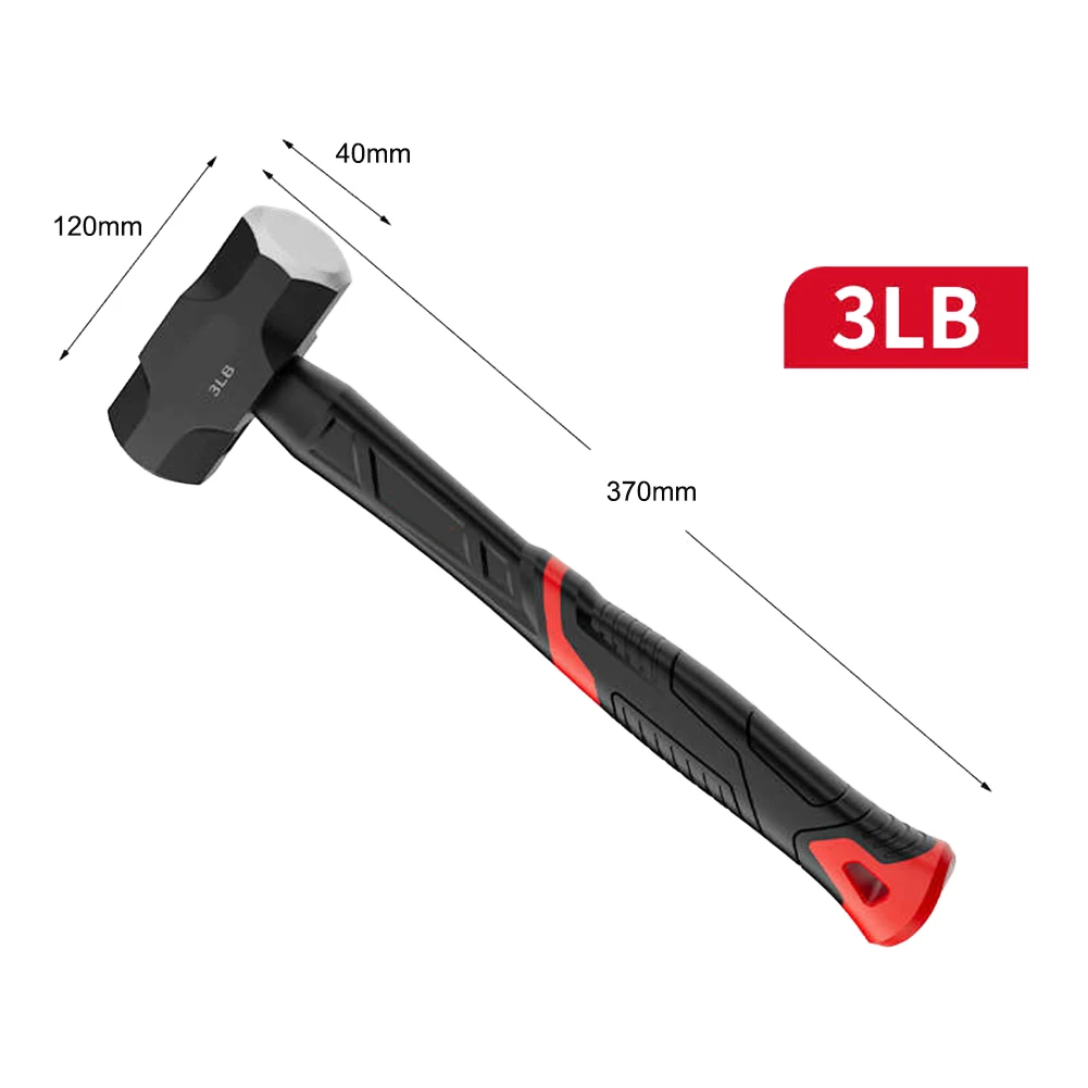 1LB 2LB 3LB Hammer High-carbon Steel Hammer Hammer Head Glue-filled High-strength Fiber Handle TPR Rubber-coated Handle