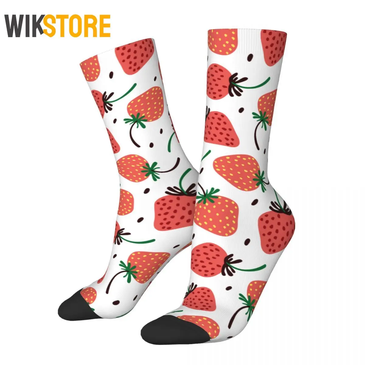 

Winter Warm Cool Unisex Strawberry Socks Cute Fruit Skateboard Socks Breathable Basketball Socks