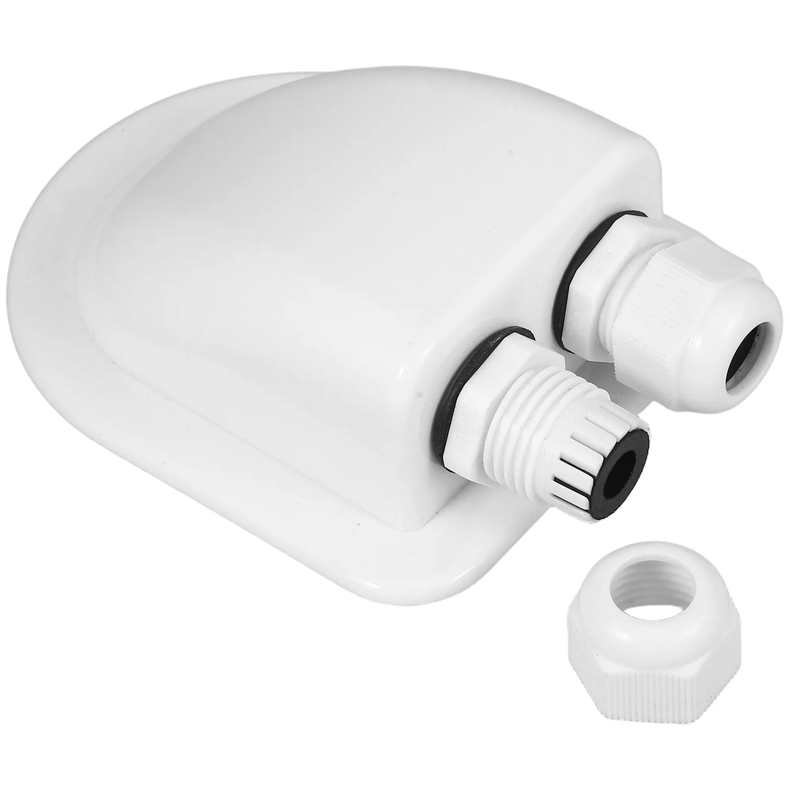 Solar Cable Entry Gland ABS Dual-Hole Waterproof RV Yacht Roof Panel Connector Box No-Punch Installation