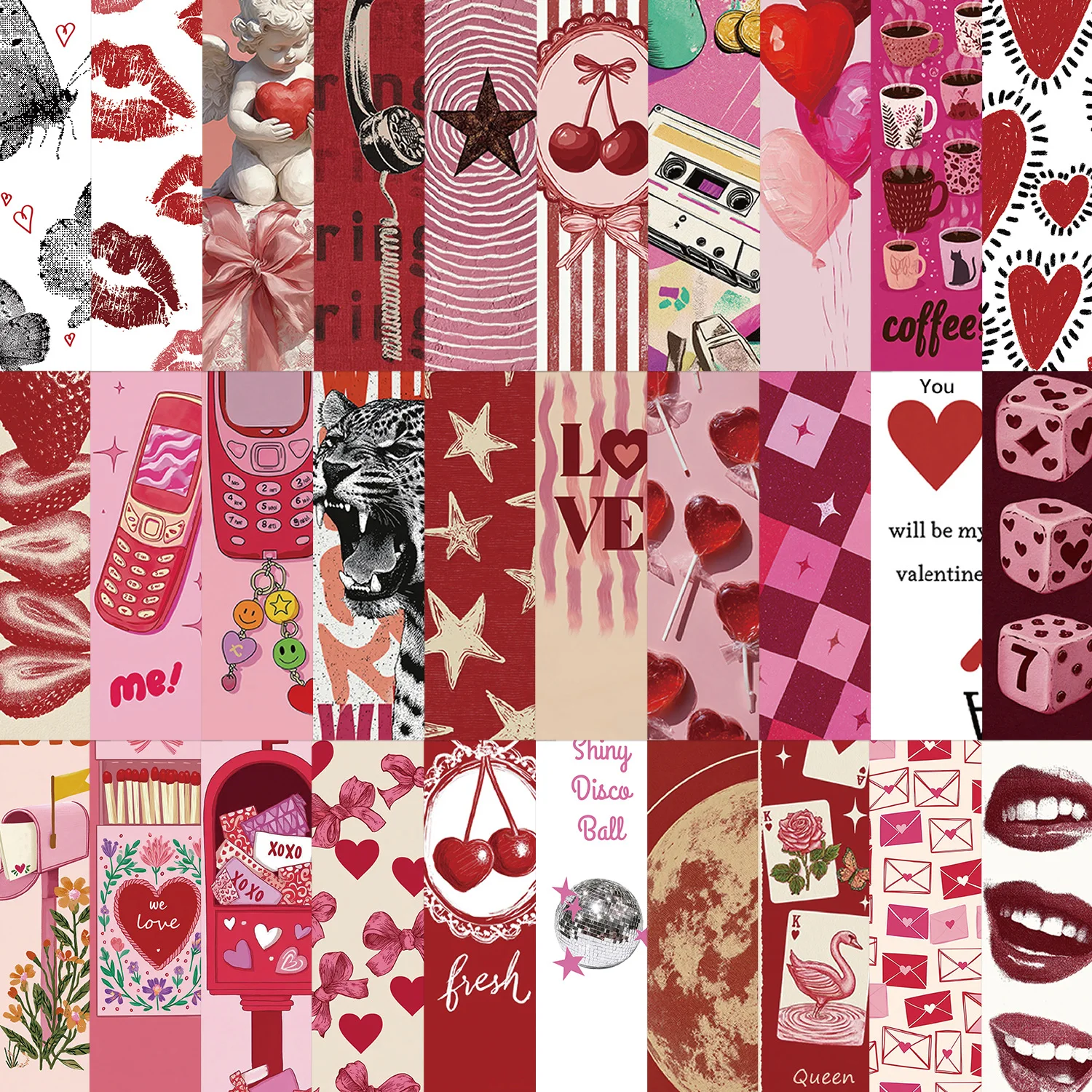 30pcs Y2K Bookmarks, Retro Cartoon Cyber Aesthetic Paper Book Marks for Reading DIY Decor Girl Gift