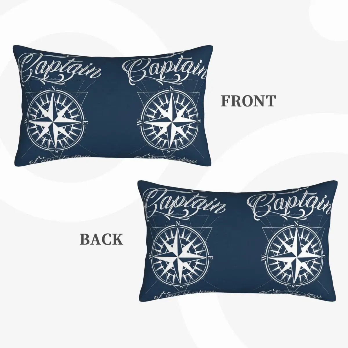 Nautical Compass Captain Anchor Boat Rectangle Pillowcase Cushion Cover Decorative Bedroom Bed Home Comfort Throw Pillow