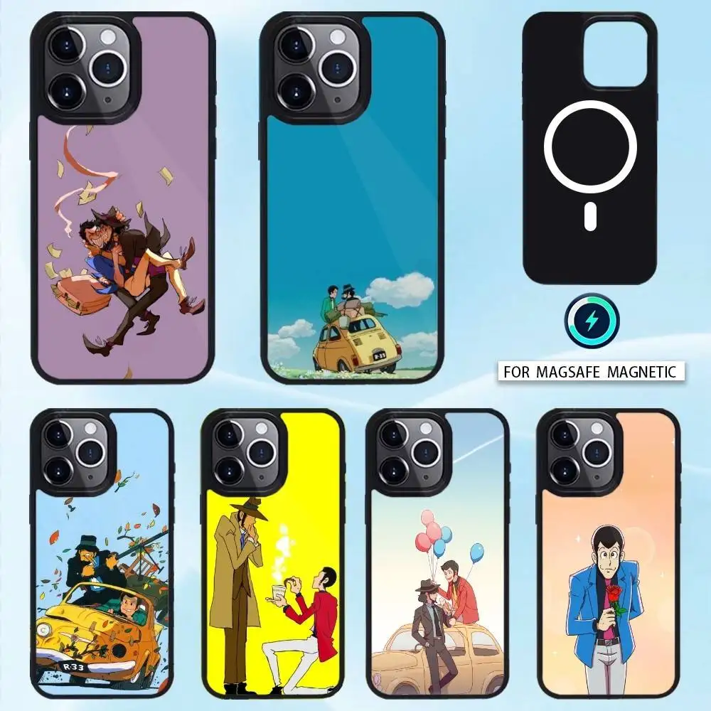 

L-Lupin Anime T-Third Phone Case For iPhone17,16,15,14,13,12,11 Plus,Pro Max Magnetic For Magsafe Wireless Charging