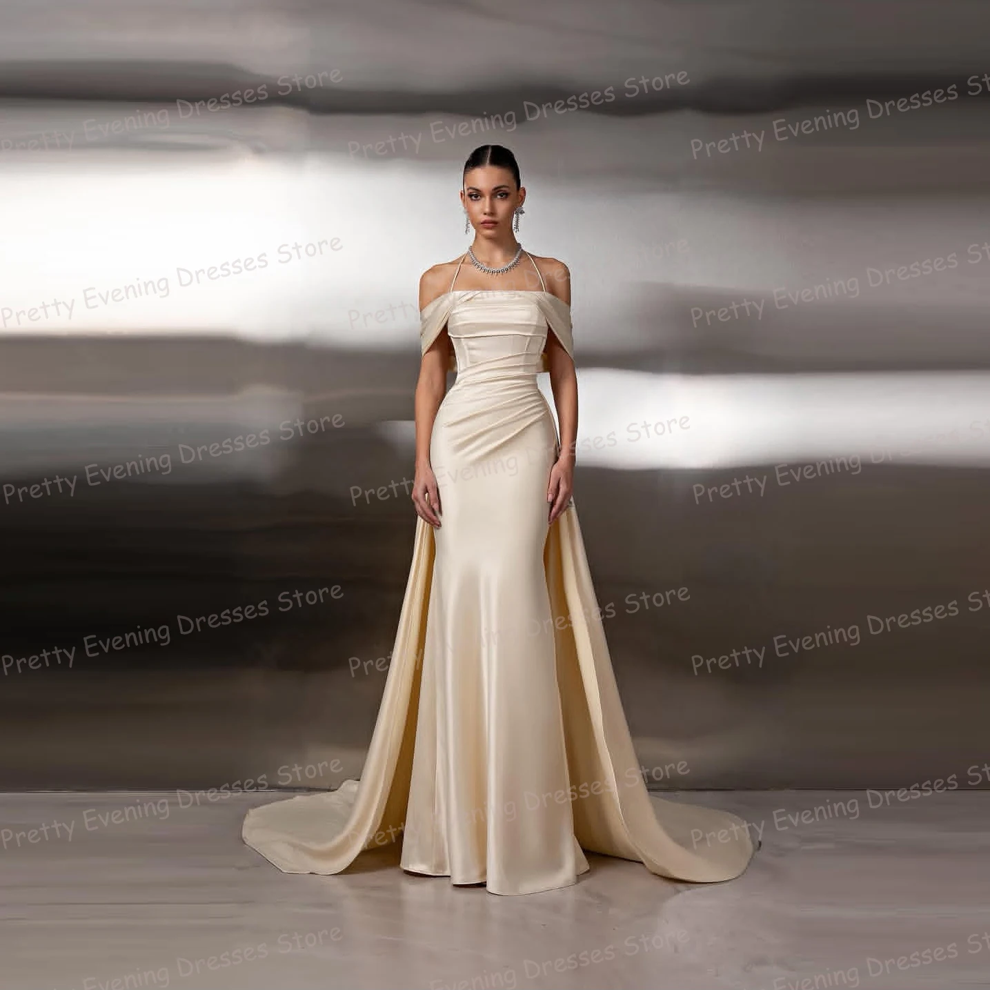 

Простые вечерние платья, женские платья русалки для выпускного вечера, сексуальные элегантные платья с вырезом лодочкой, модные вечерние платья со шлейфом по индивидуальному заказу, Vestidos De Novia