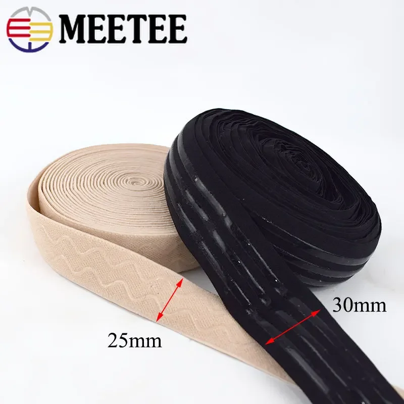 1/2/3/5M 25/30mm Sewing Elastic Band Non-slip Silicone Rubber Ribbon for Clothes Dress Bra Straps Webbing DIY Belt Accessories