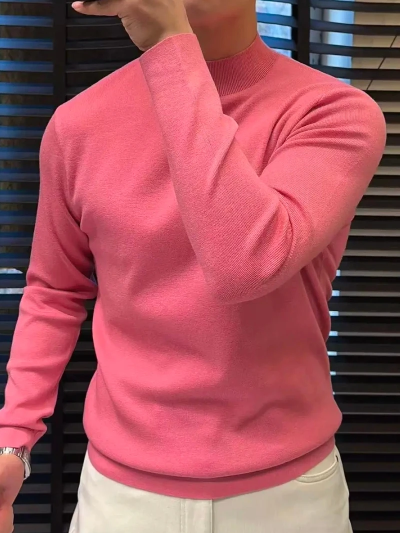 

Высококачественный вязаный свитер с круглым вырезом для мужчин: модный, стильный, премиальный на ощупь, незаменимый для зимнего сезона, с длинными рукавами.