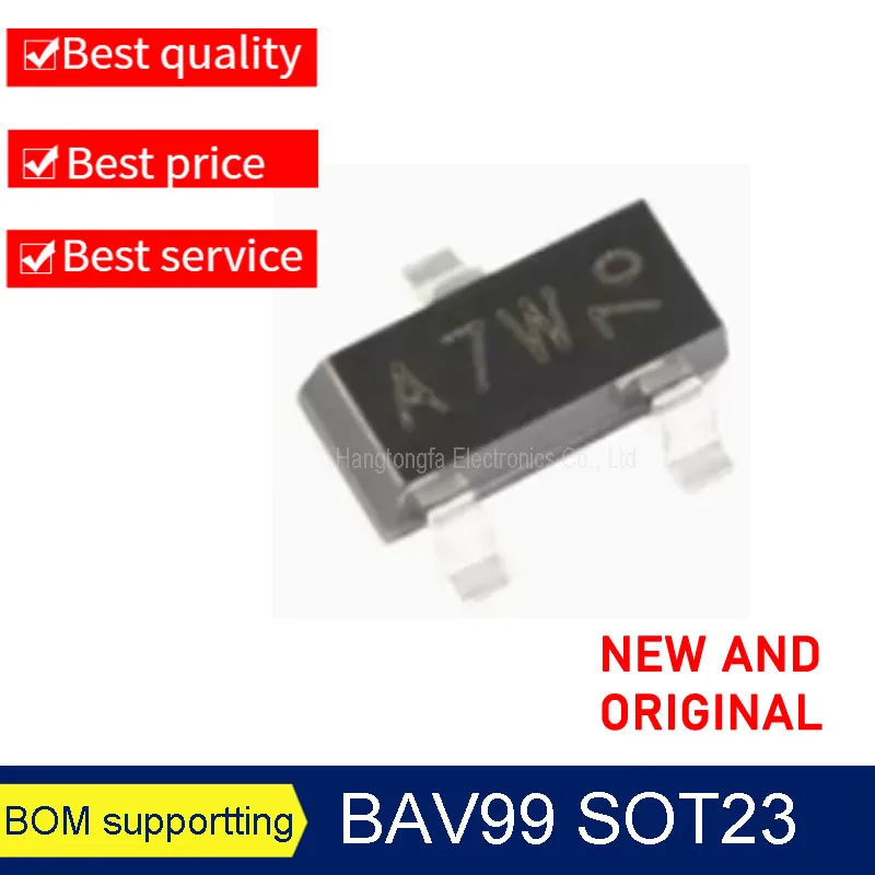 Original BAV99 BAV70 BAW56 Marking A7W A4W A1W SOT23   SMD Triode NEW