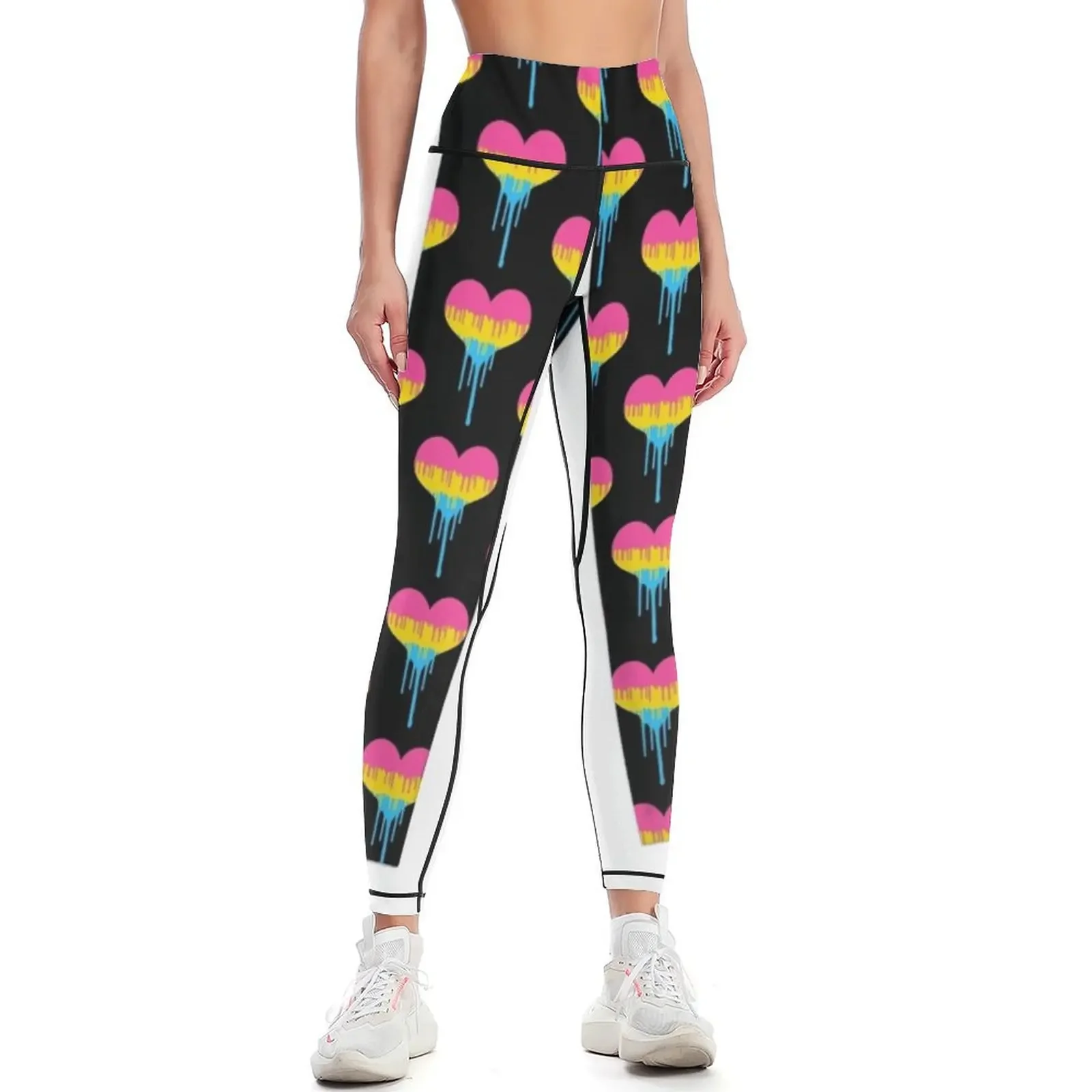 

Pansexual Pride Drip Heart Leggings legings for fitness Female legging pants Training pants gym's sportswear Womens Leggings