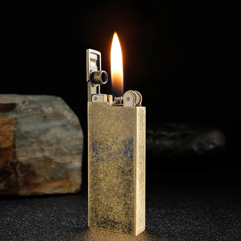 Creative Metal Elevator Kerosene Lighter Pushing Grinding Wheel to Ignite Retro Lighter Smoking Accessories Men\'s Gift Wholesale