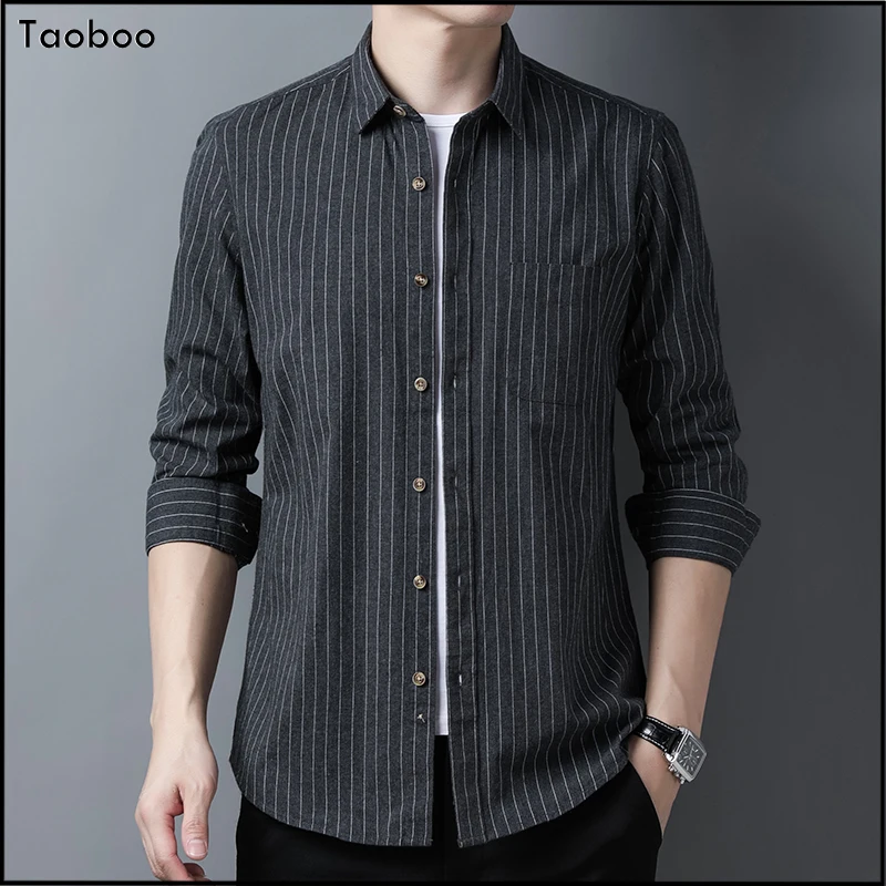 

2022 New High Quality Striped Men's shirt Spring Fall Casual Vintage Style Men's clothing 100%Cotton Slim Fit business Shirt