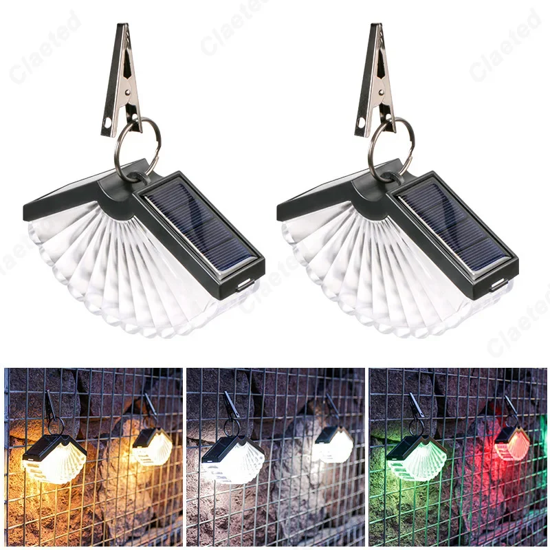 New LED Solar Fan-shaped Night Light Outdoor Waterproof Courtyard Garden Landscape Decoration Atmosphere Hanging Light