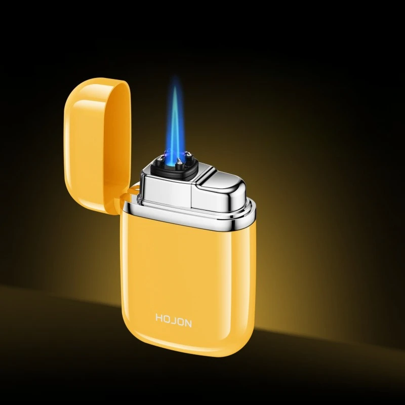 Zinc Alloy Voice Controlled Ignition 2 Flames Butane Gas Lighter Double Arc Pulse Windproof Jet Blue Flame Cigar Lighters Gadget