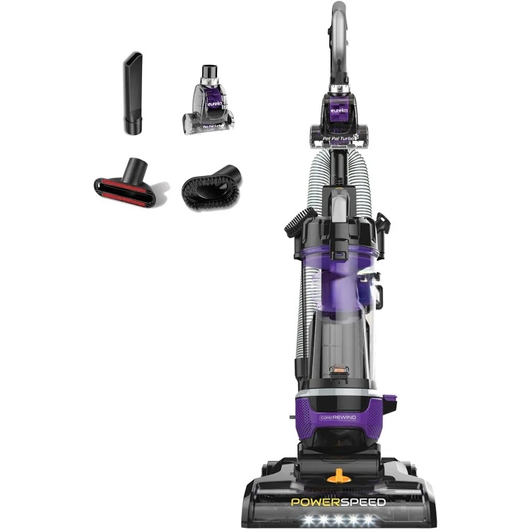 

Powerful Lightweight Upright Vacuum Carpet and Floor, PowerSpeed NEU202 with Automatic Cord Rewind, Purple