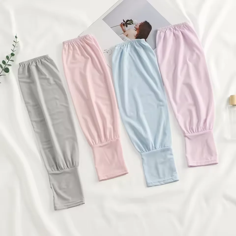 Manica anti-scottature in seta di ghiaccio Maniche da braccio solari UV estive Donna Guida Protezione solare Manica lunga Maniche da ciclismo anti-Uv Sciolte