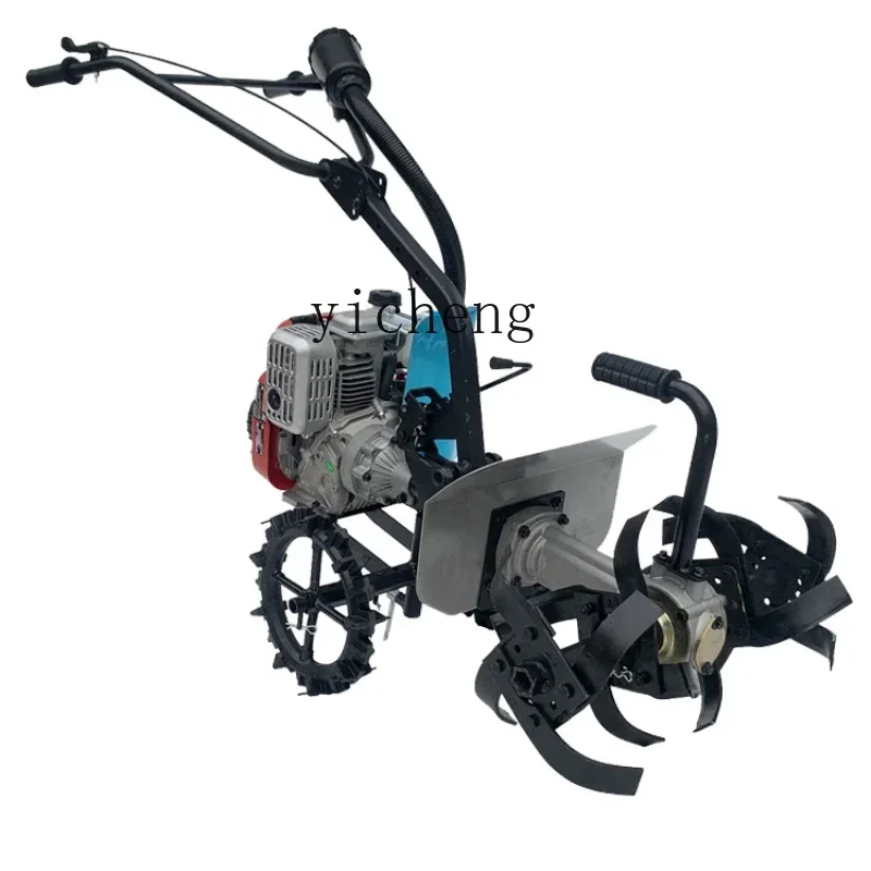 

micro tiller Small household rotary tiller Agricultural weeding and ditching cultivated land scarifier
