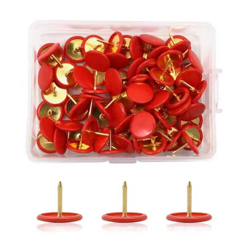 100pcs Color Push Pins Decorative Multi Functional Flat Headed Thumbtacks Pin Wall Decoration Thumbtacks Photo  Office School