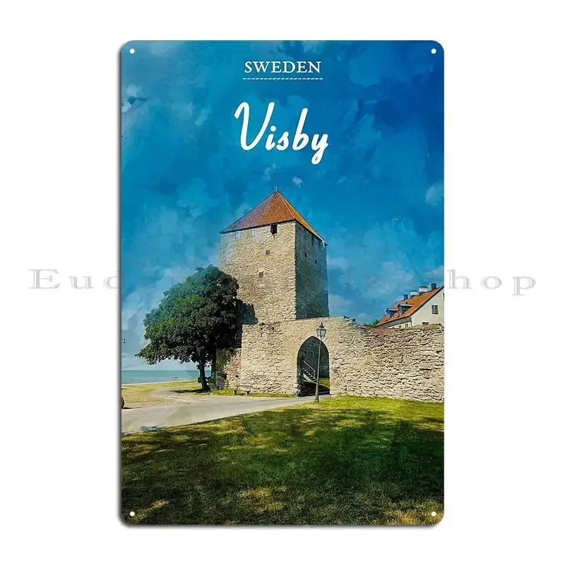 Visby Sweden Metal Sign Vintage Mural Funny Customized Cave Tin Sign Poster