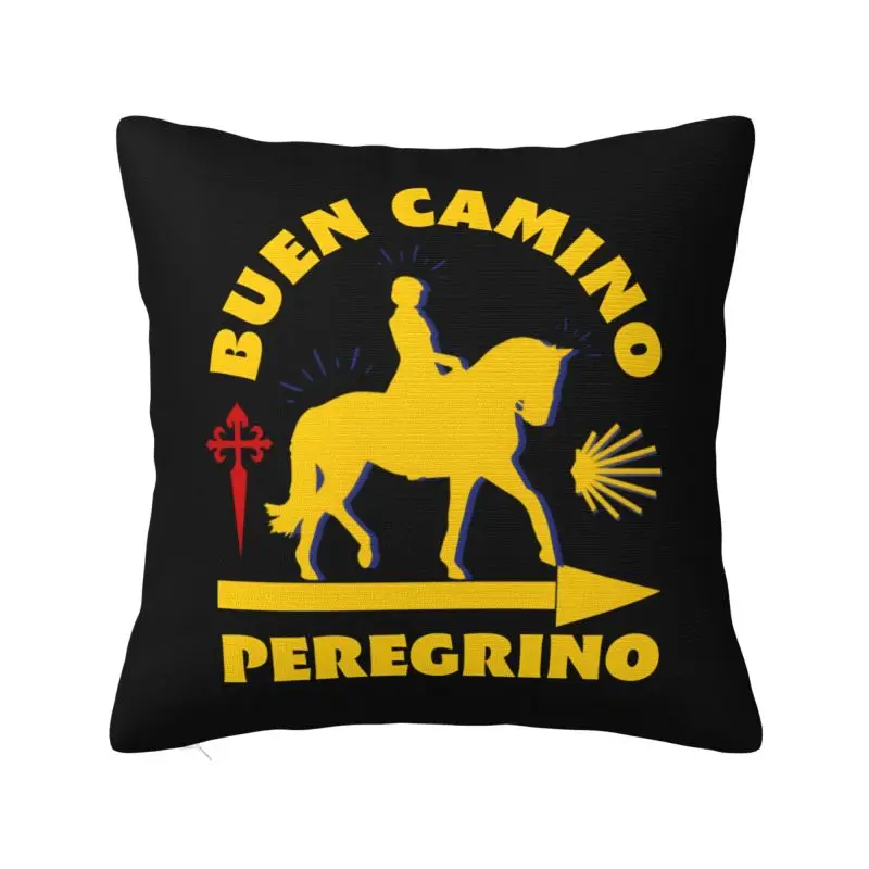 Buen Camino De Santiago Throw Pillow Covers Bedroom Decoration Cute Cushions Cover For Sofa Chair Square Polyester Pillowcase