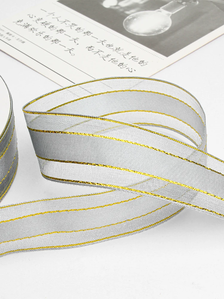 Satin Stripe Wired Ribbon for Home Decor, Gift Wrapping, DIY Crafts, 63/64 in X 49 Yards X 1 Roll