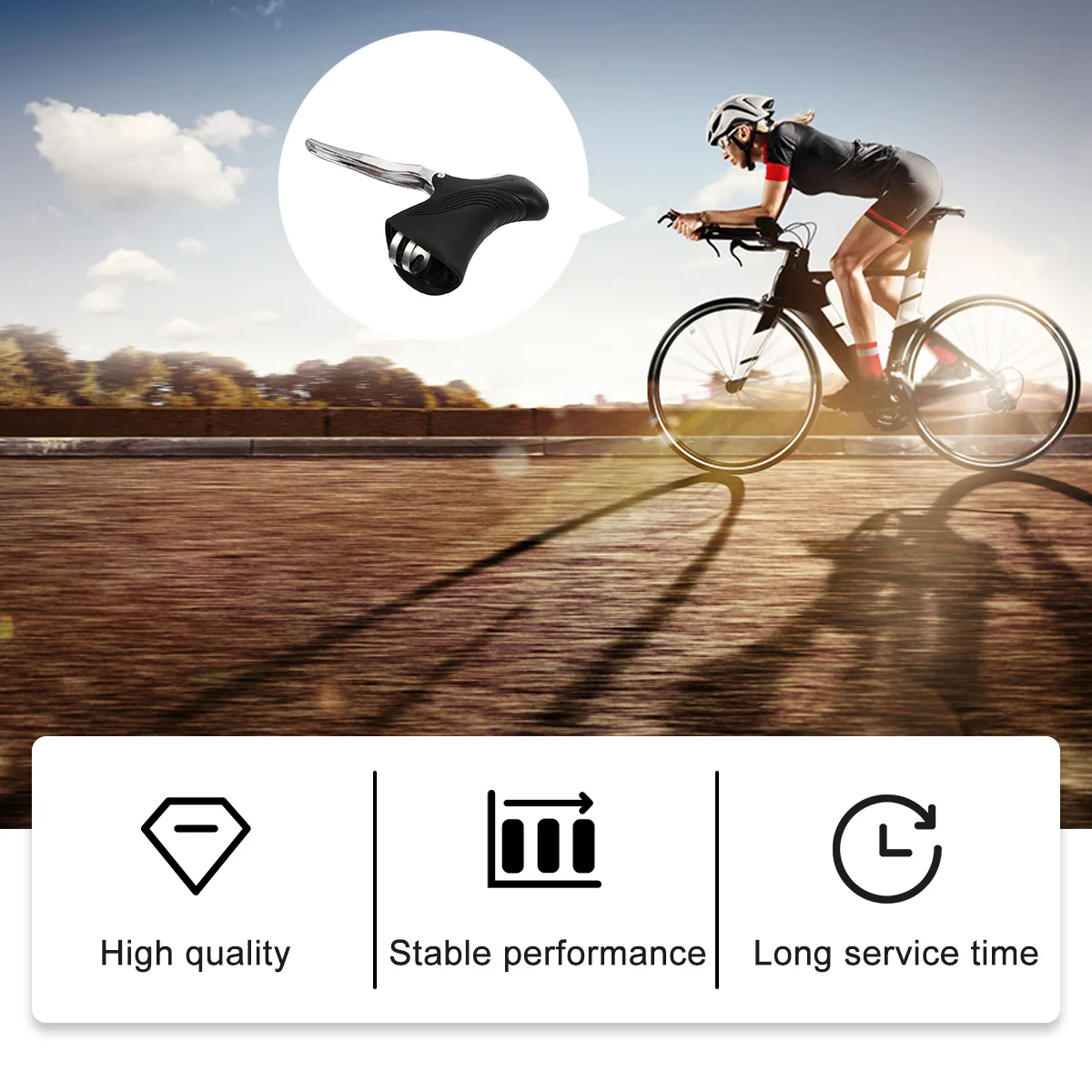 

1Pair Professional Aluminum Alloy Bike Brake Clamp Ergonomic Design Easy Install Anti-Skid Cycling Parts Bike Brake Levers