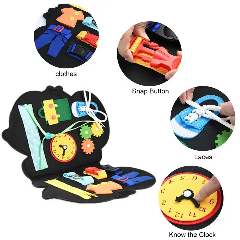 Sensory Board For Kids Educational Learning Activities Board For Fine Motor Skills Animal Sensory Board With Shoelaces Zippers