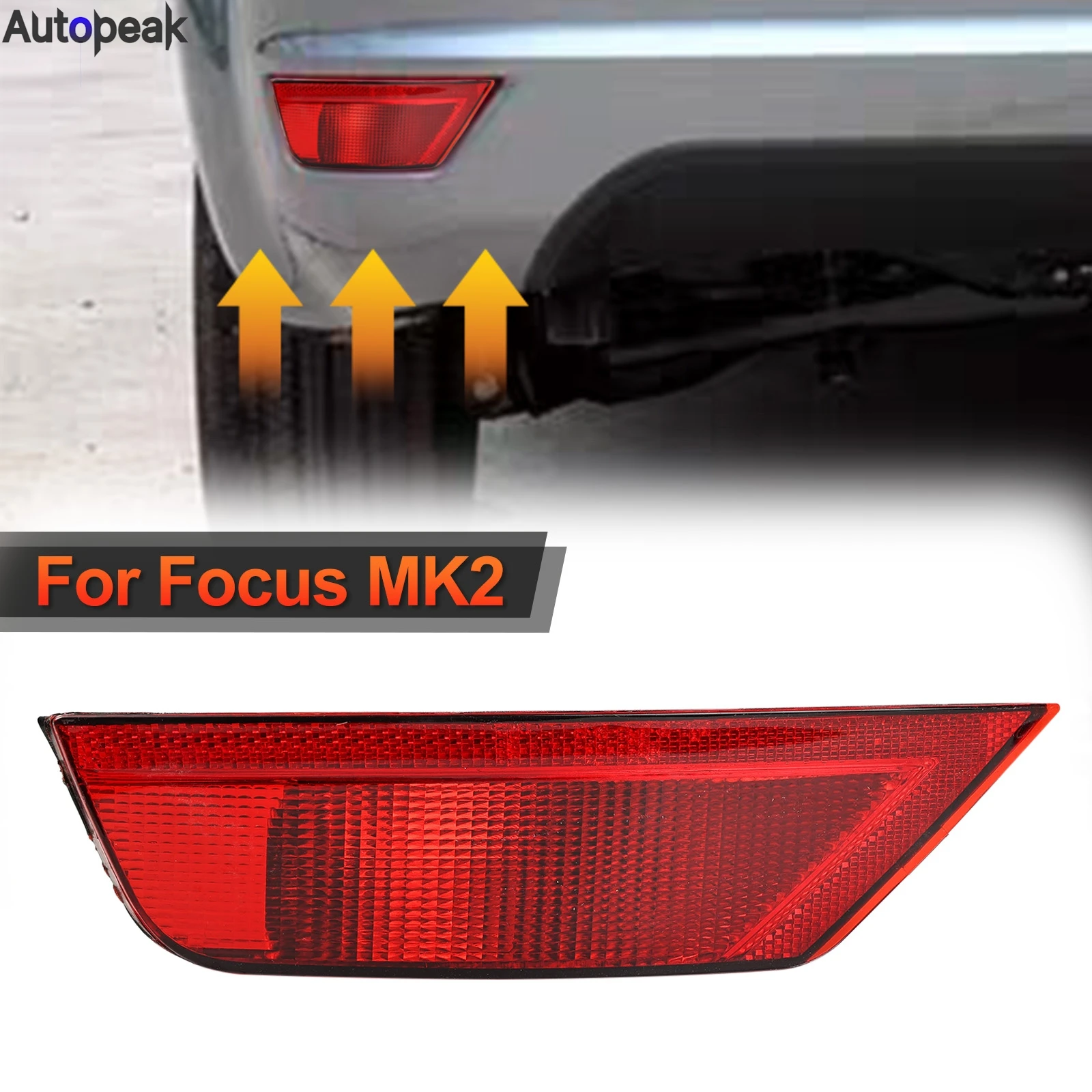 

Left Rear Bumper Reflector Fog Lamp Tail Reflective Brake Signal Light With Bulbs For Ford Focus Mk2 2008-2011 Ford Accessories