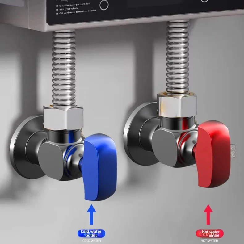 

All Copper Thicken Angle Valve Ball Core Hot and Cold Water Tap Triangle Switch G1/2 Water Heater Toilet Large Flow Ball Valve