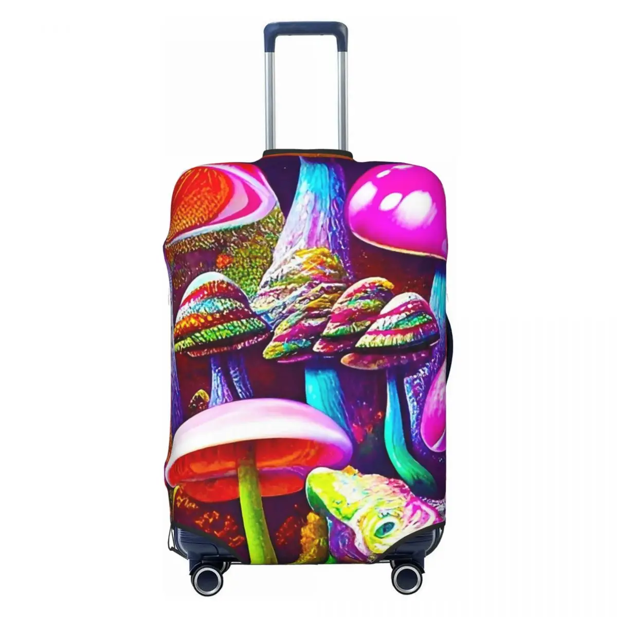 Magic Mushrooms Suitcase Cover Holiday Cute Mushroom Fun Luggage Case Cruise Trip Protector