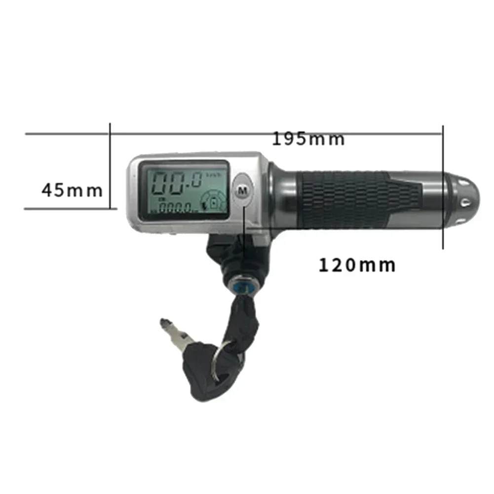 1 par de aperto do acelerador da bicicleta elétrica com display lcd 36-60v acelerador de controle de velocidade para e-bike scooter guiador acelerador