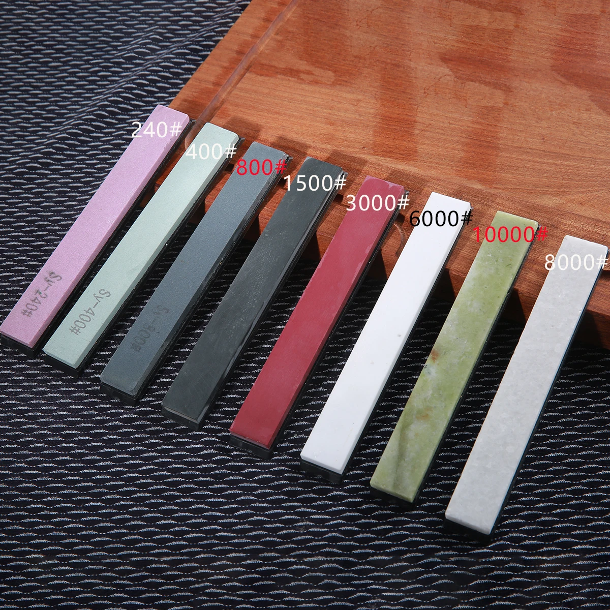 8pcs/set 240#-10000# Knife sharpening stones Fixed angle Knife sharpener whetstone 6\