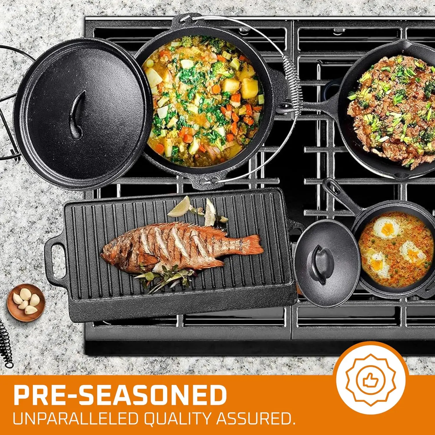 Juego de cocina para acampar d - Camping Cooking Cast Iron reseña y precio