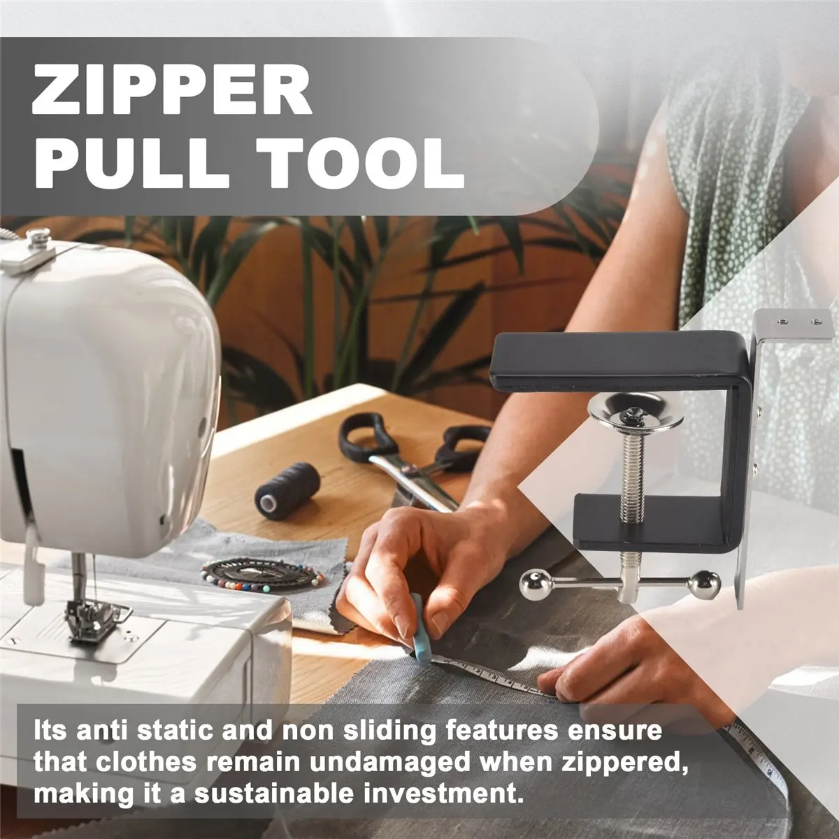 AT16 Zipper Pull Tool, Double-End Zipper Head Jig Sliders, Zipper Slider, Sewing Accessory for Pants, Dress