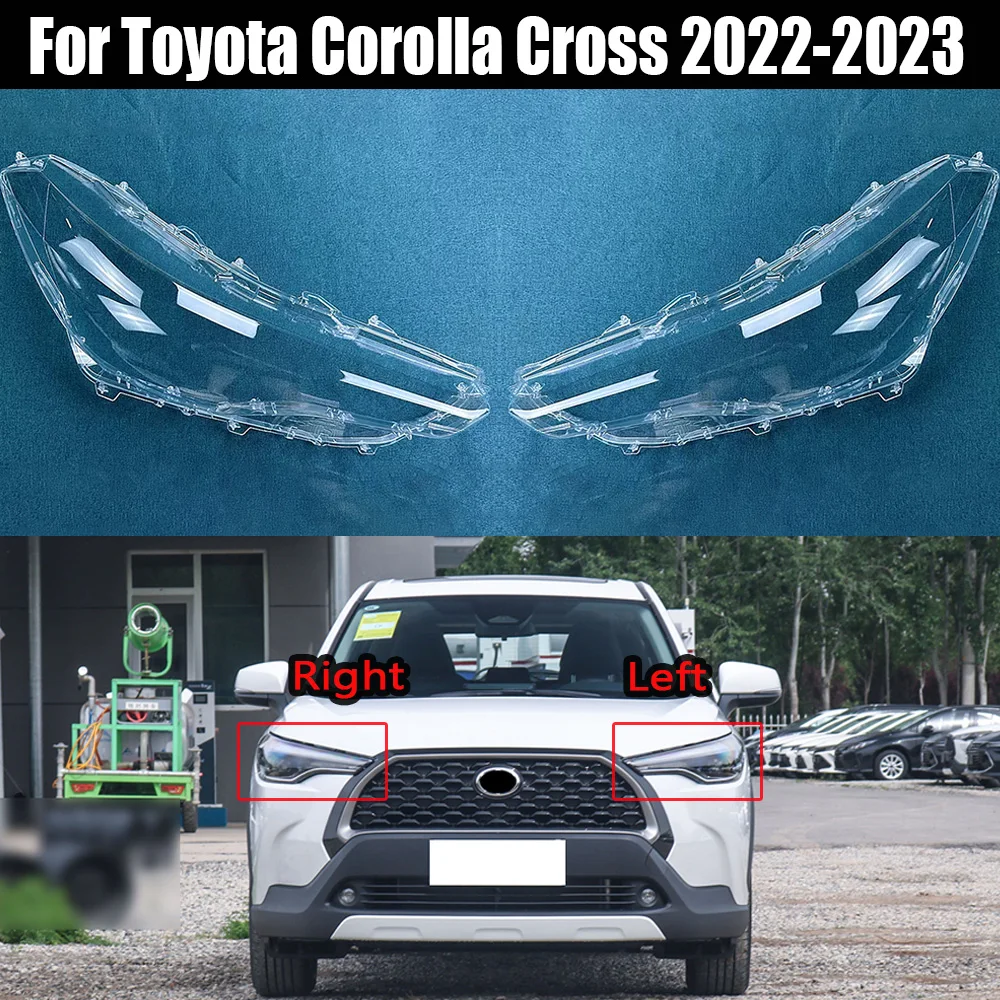 

For Toyota Corolla Cross 2022 2023 Car Front Headlight Cover Auto Headlamp Lampshade Lampcover Head Lamp light glass Lens Shell