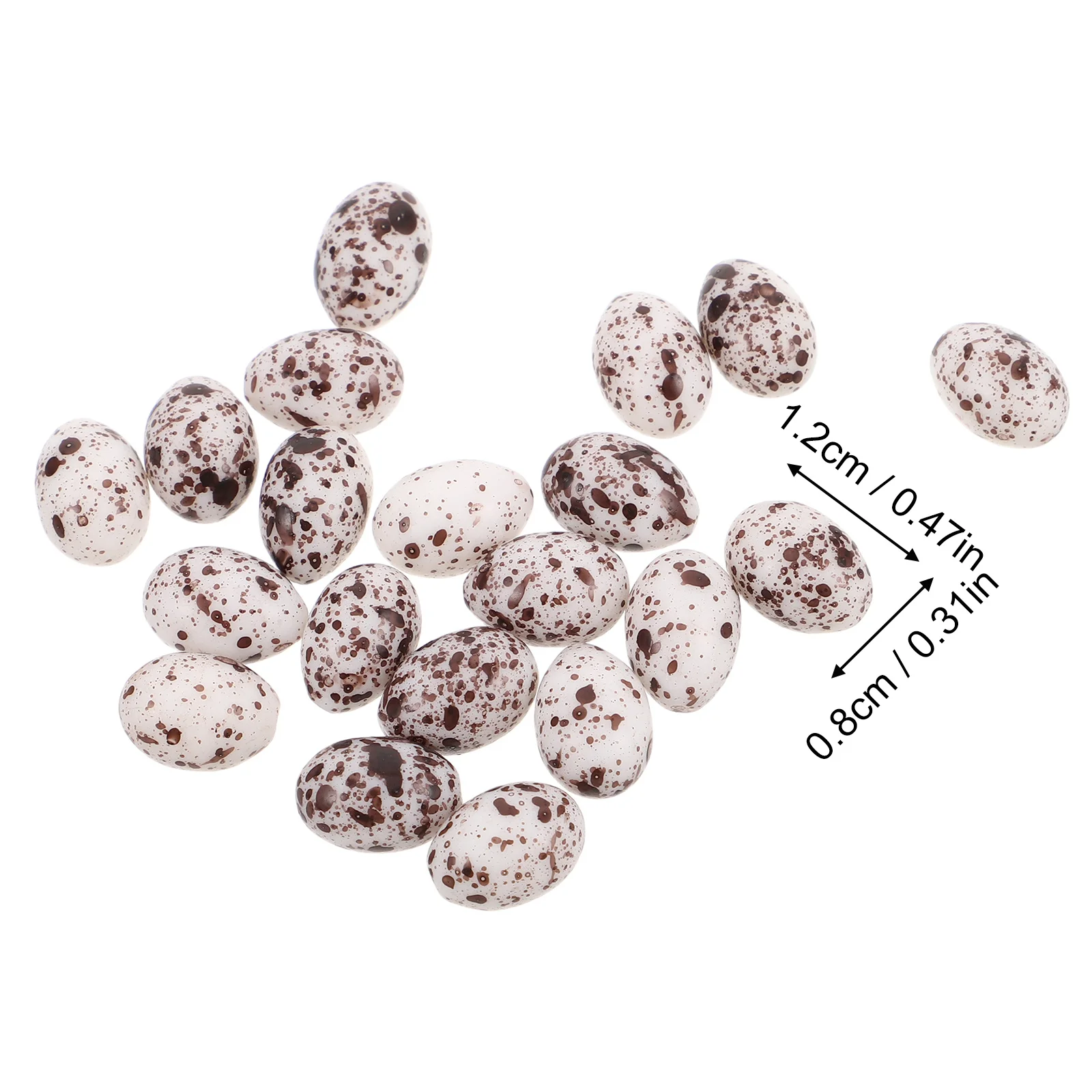 20 pièces d'œufs de caille artificiels réalistes en plastique, mini-œufs pour la décoration de micro-paysages, décoration de maison, de jardin, de bureau, petits accessoires en vrac