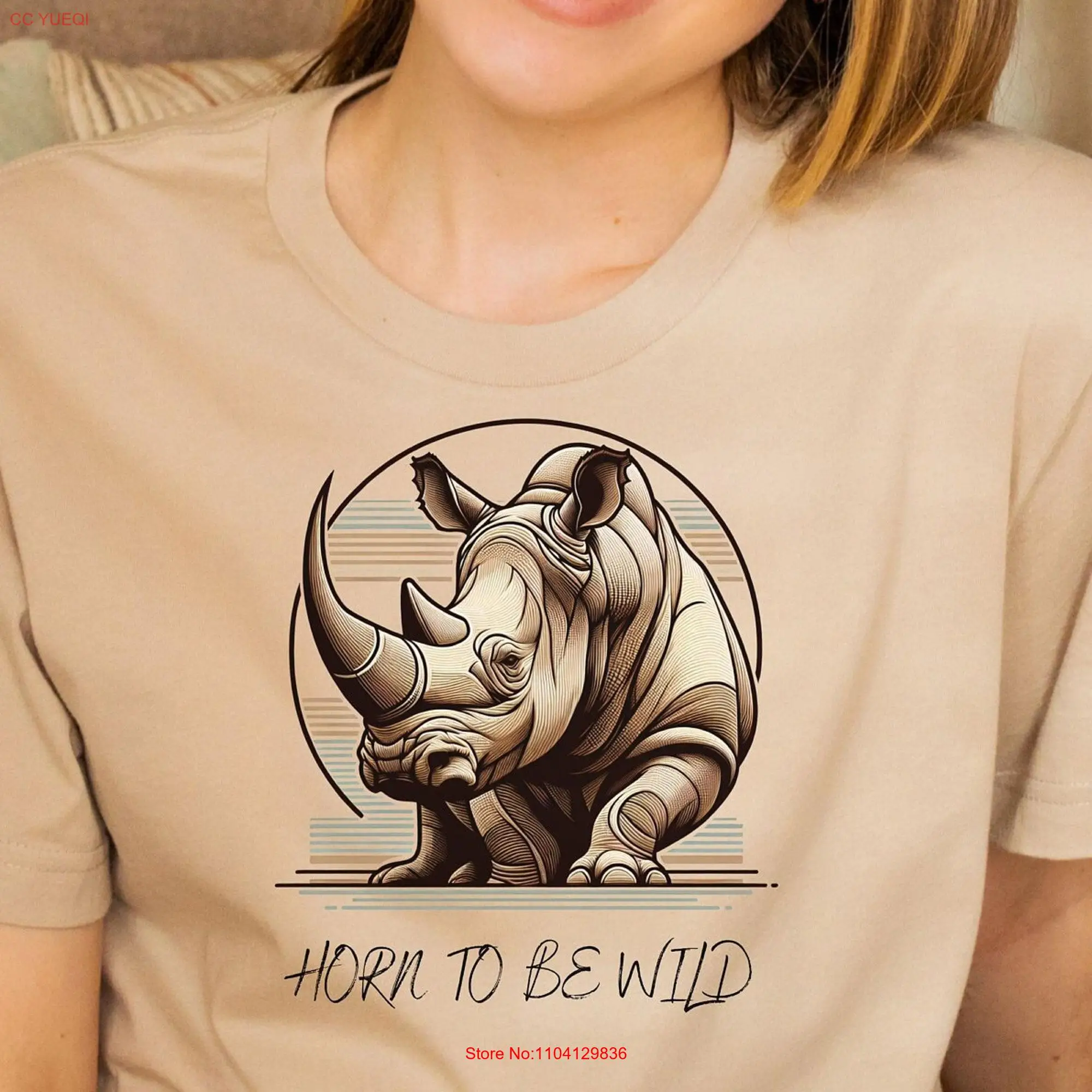 Rhino T Shirt Horn To Be Wild Lover Wildlife Themed Funny Nature long or short sleeves