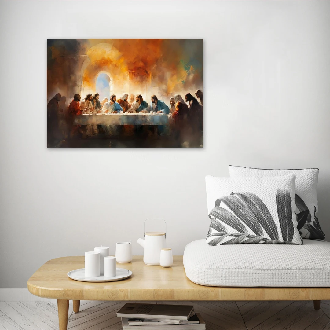 The Last Supper Landscape, Jesus Art Canvas Prints Bible Wall Art Christian Faith for Living Room Home Decoration