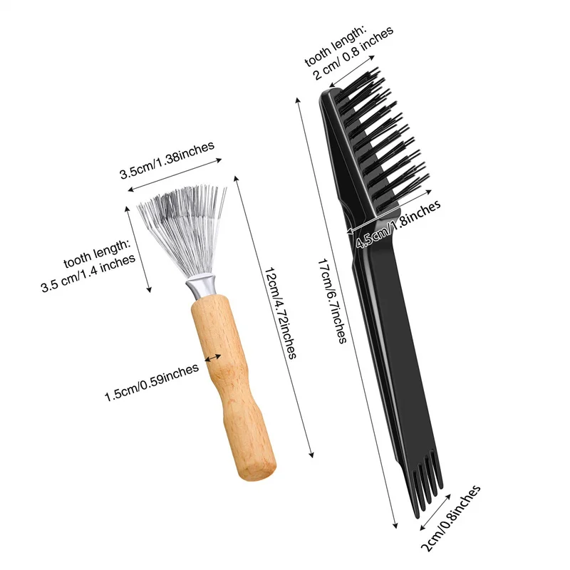 4Pcs/2Pcs Hair Brush Cleaning Tool Set Metal Wire Comb Cleaning Brush Hair brush Cleaner Comb 2 in 1 Hair Brushes Cleaning Tool