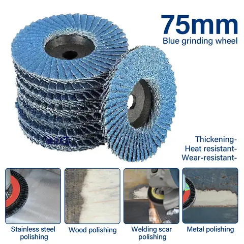 3PCS 75mm 3 인치 그라인딩 휠 플랩 디스크 샌딩 디스크 그라인딩 휠 앵글 그라인더 용 블레이드 목재 연마 도구
