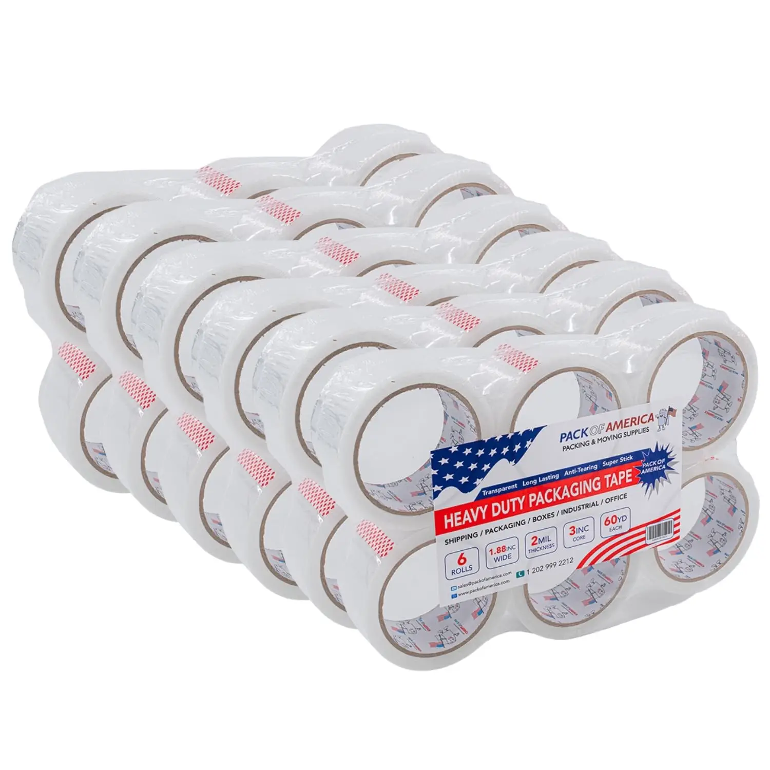 

Packing Tape, 36 Rolls 60yd (180 feet) 2 mil Thick 1.88" Width, Ultra Strong Refill for Packaging Shipping Storage Carto