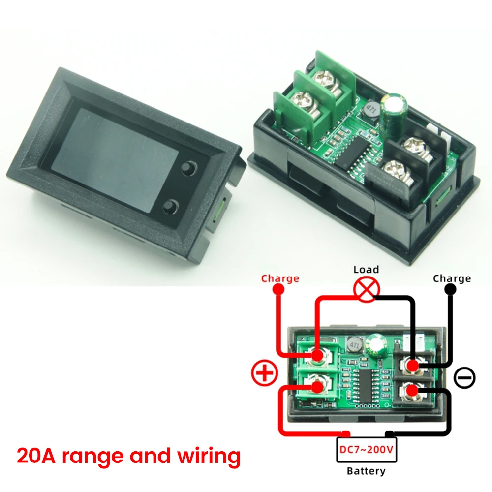 Imagem -04 - Display Digital dc Power Supply Voltímetro Amperímetro Bateria Capacidade Tester Bateria Combustível Medidor Medidor em dc 7200v 20500a