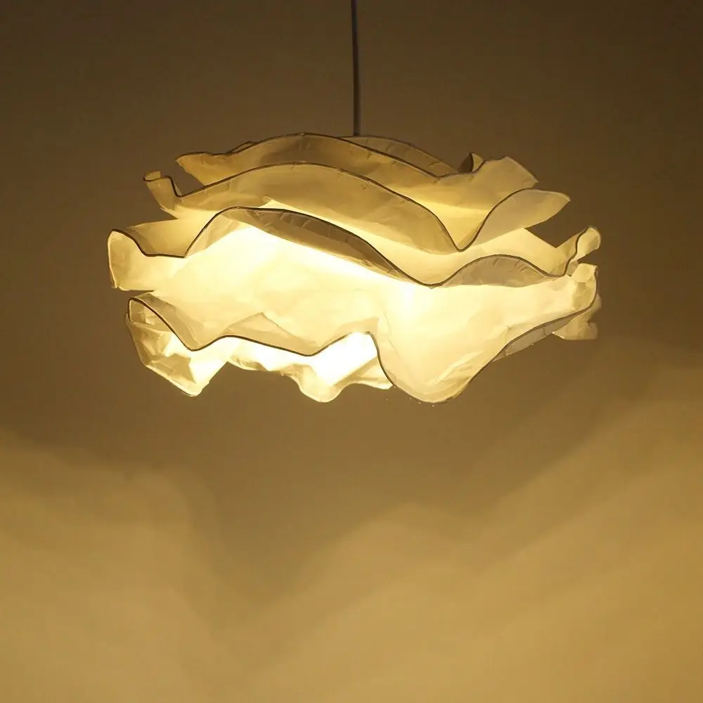 White Paper Lamp Shade Modern Design Art DIY Cloud Lamp Shade Handcrafted Style Flower Shape Ceiling Lampshade Bedroom