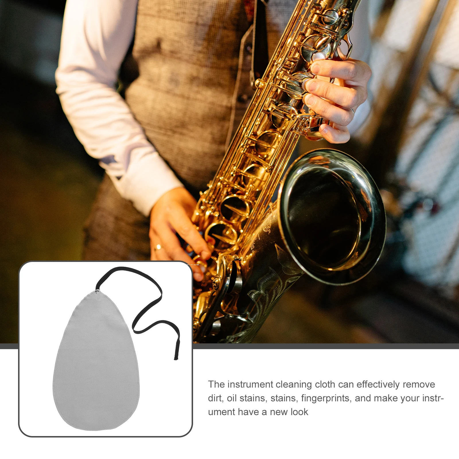 

2pcs Saxophone Cleaning Cloth Flute Maintenance Tool Music Instrument Care Cloth Strong Water Absorption Durable Reusable For