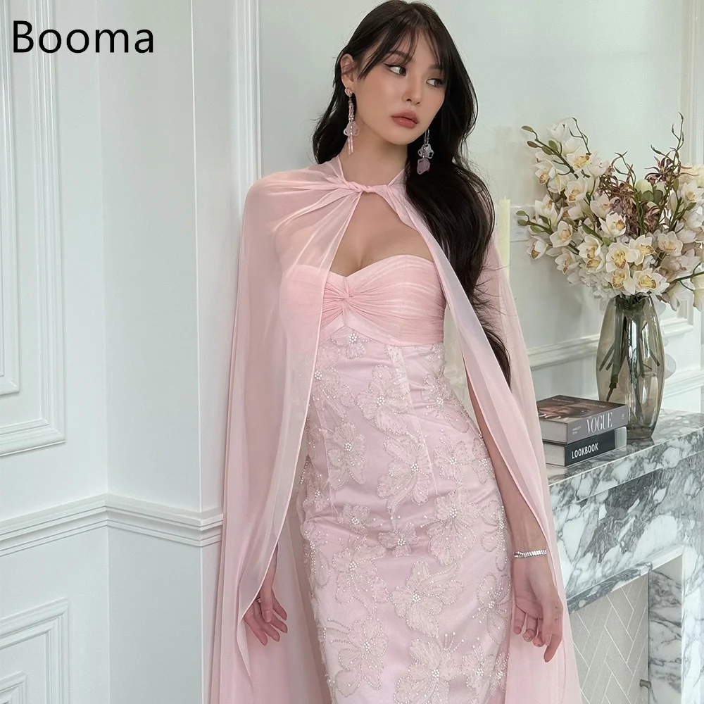 

Booma Elegant Mermaid Strapless Long Flower Shiny Dresses Formal Party Gowns for Women Sleeveless Simple Prom Gown Customize