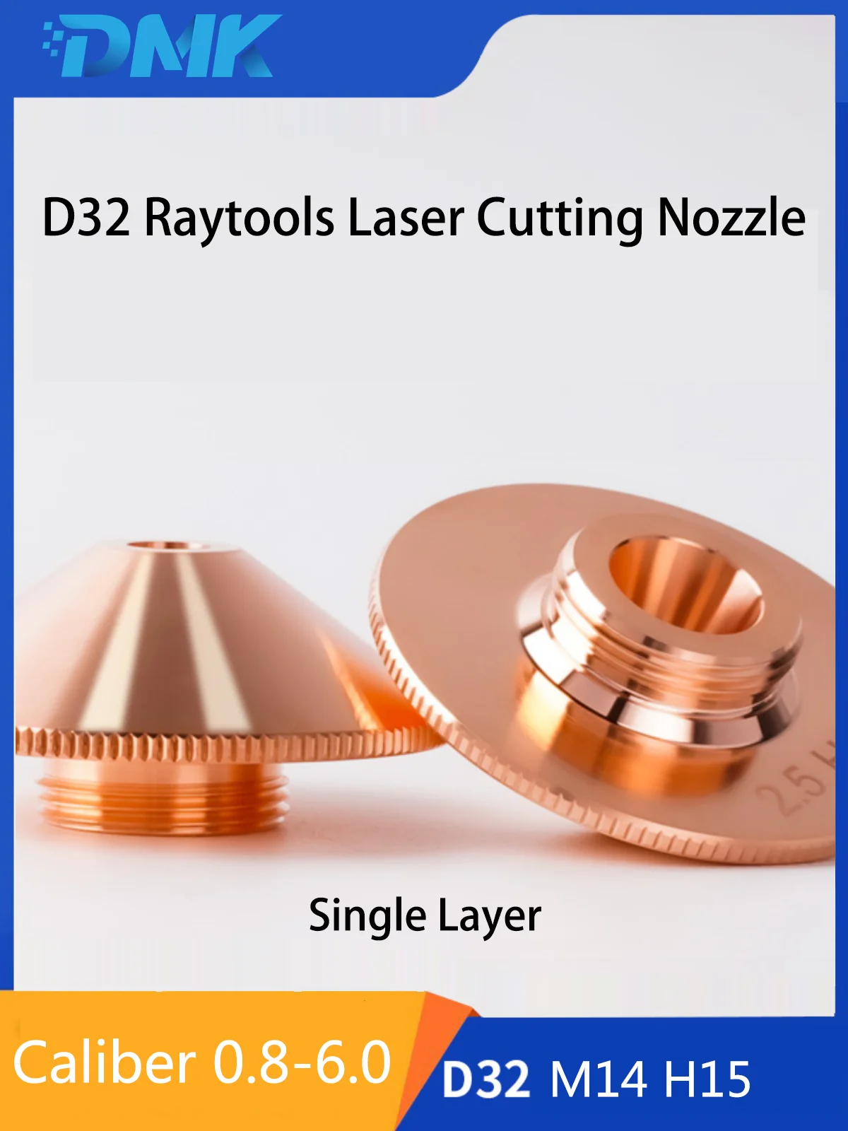 Laser Cutting Nozzle D32 M14 H15 Single/Double 0.8-6.0mm Copper Nozzles For Raytools Laser Cut Head BM110 111 BS06K BT220 BMH114