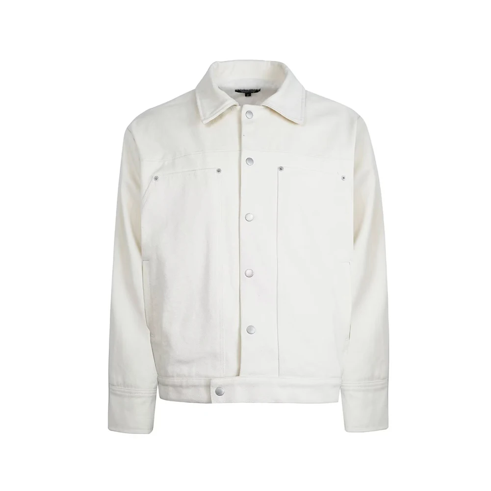 Rivet Detail Men Jacket Retro Cardigan Style Long Sleeve High Street Outerwear for Daily Commuting Casual Wear