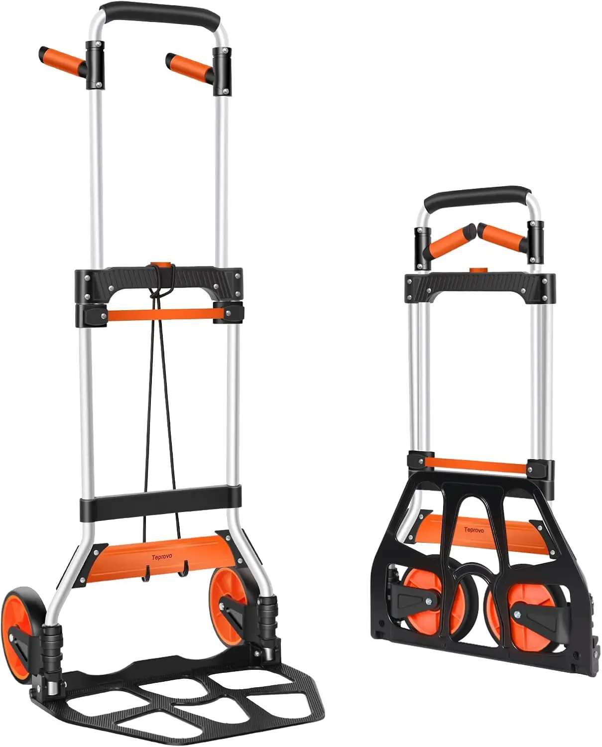 

Aluminum Folding Hand Truck with Swivel Handle, 309 lb Capacity, 7 Inch Wheels for Moving and Shopping