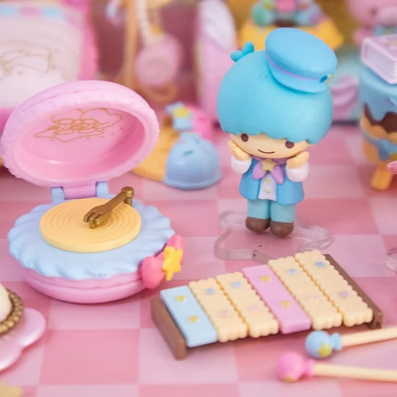 Rement Miniature Scene Sanrio Twin Stars Pink Candy House Model Desktop Ornament Blind Box Cute Anime Figurine Collectible Toy