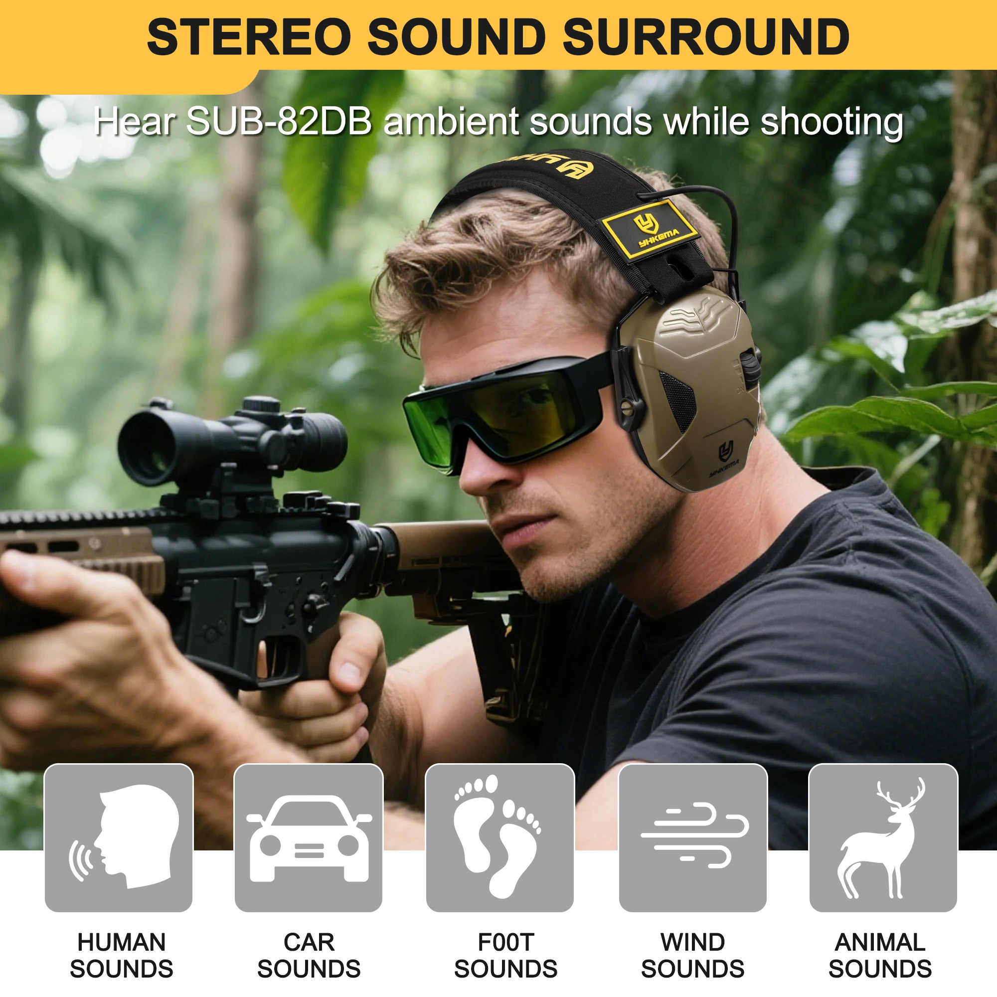 Tactical  Electronic  Ear Defenders  Shooting Anti-noise Headphone Sound Amplification Hearing Protection Headset Foldable