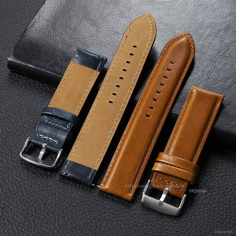 الرجعية جلد طبيعي جلد العجل حزام 18 مللي متر 20 مللي متر 22 مللي متر 24 مللي متر 26 مللي متر الإفراج السريع النساء الرجال حزام (استيك) ساعة العالمي Smartwatch معصمه