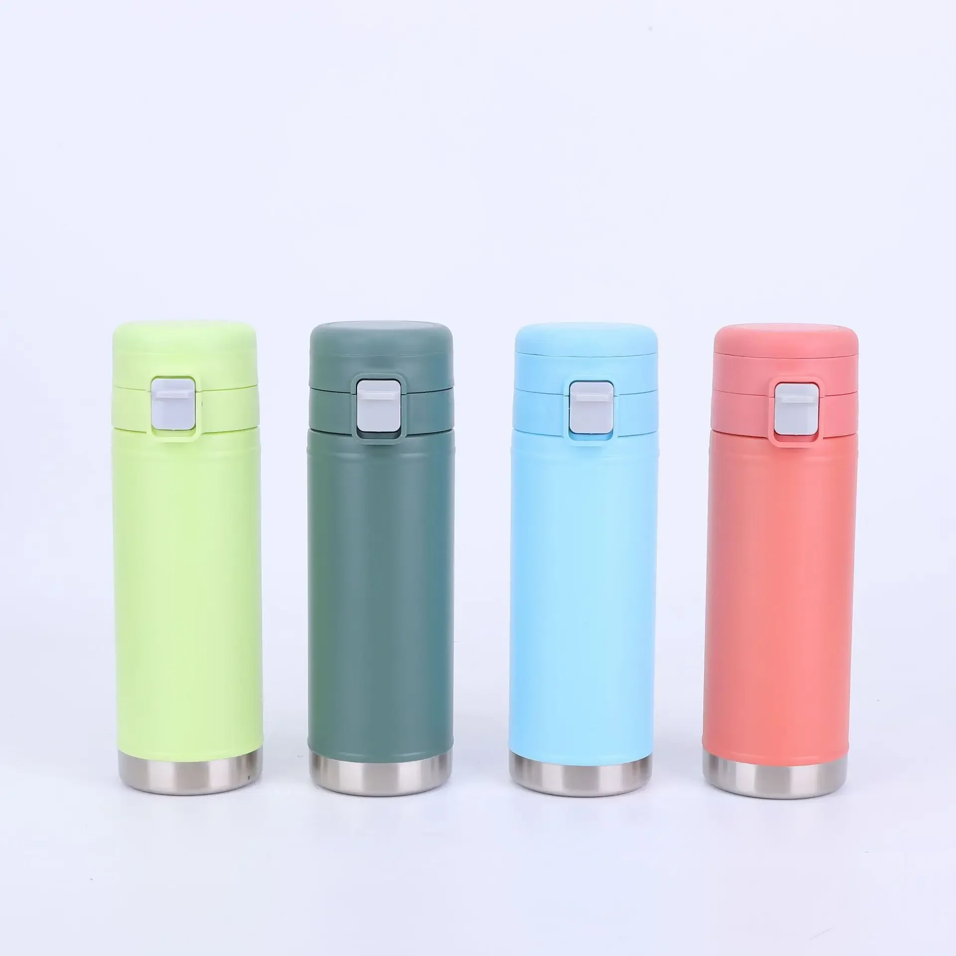 420ml Stainless Steel Thermos With Bounce Lid,Double Layer Pea Cup,Portable Vacuum Flasks,Gift Water Bottle For Business Events
