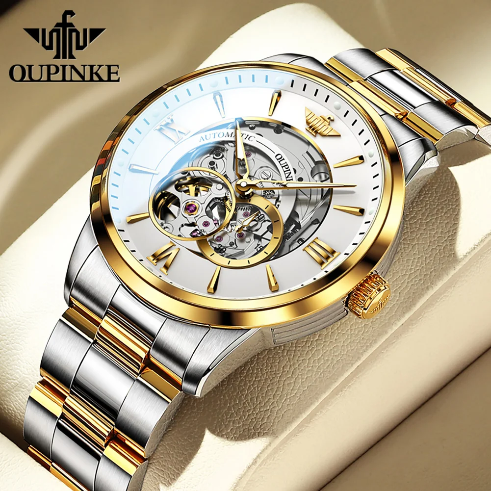 OUPINKE TOP Brand Japanese Imported Automatic Movement Watch for Men Waterproof Timing code Luxury Roman Scale Wristwatches